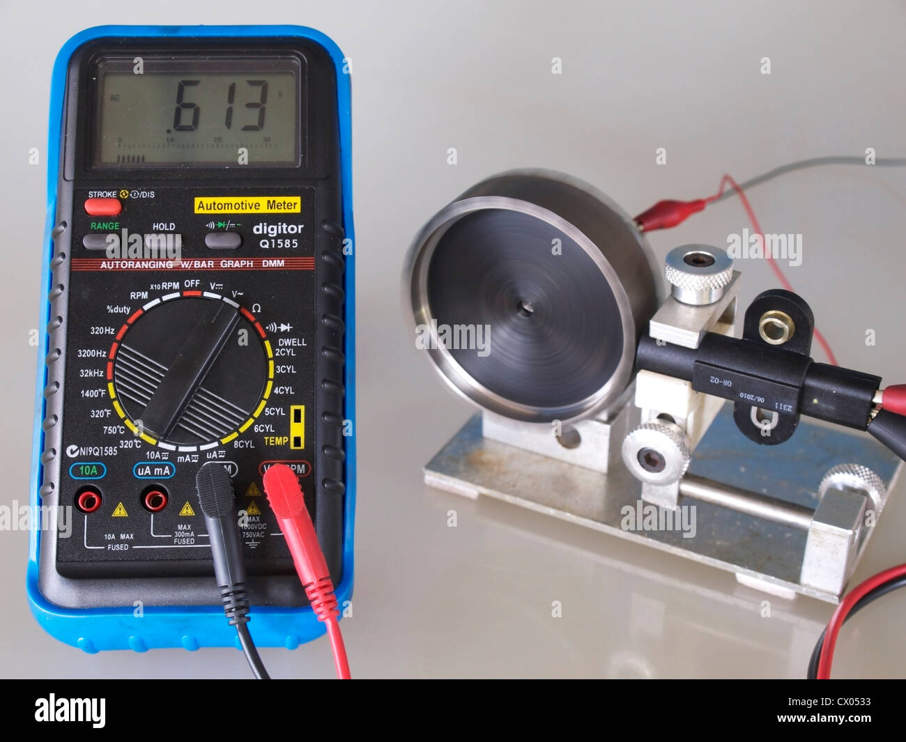 crank angle sensor testing Stock Photo