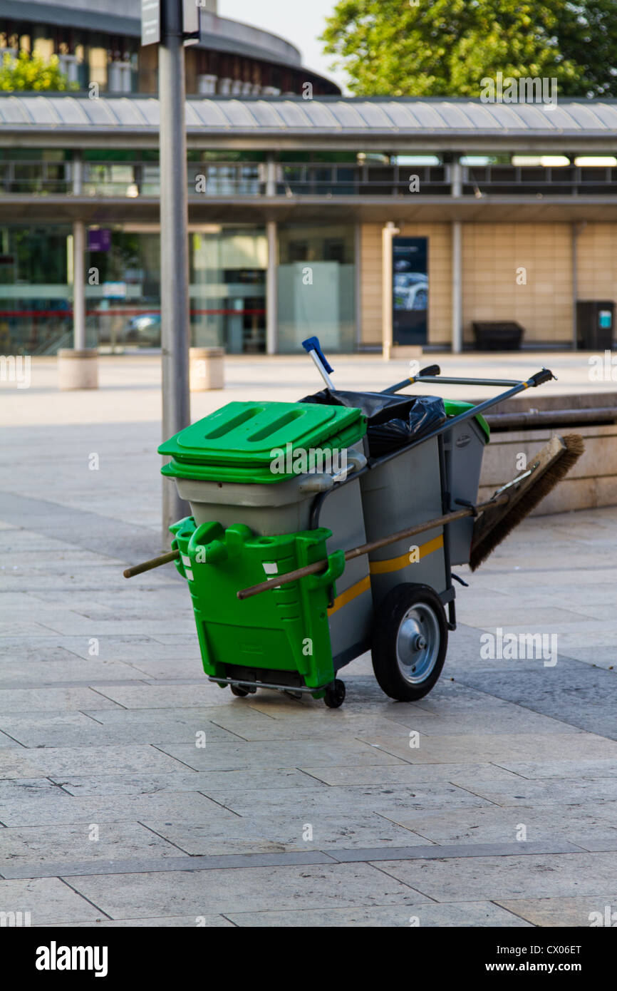 Dustman cart in Millennium Square, Bristol, UK Stock Photo