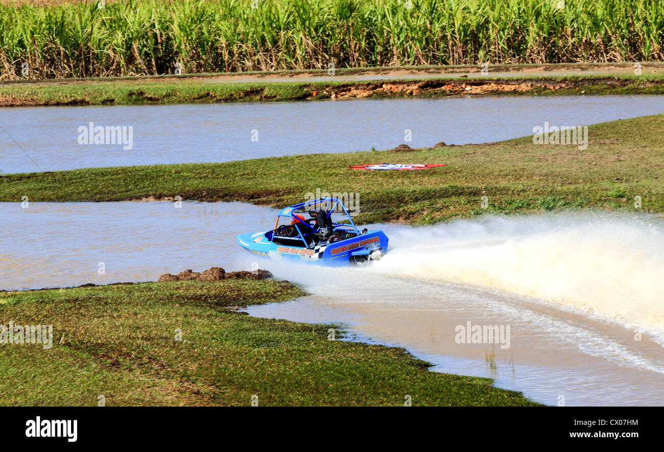 Australian Jet Sprint Boat championship timed sprint runs on enclosed