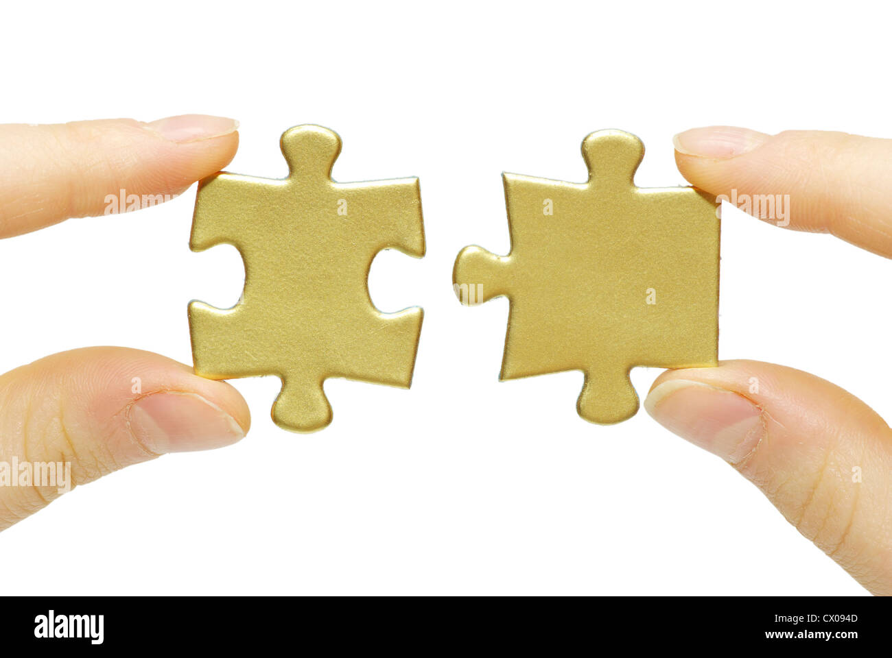 puzzle in hand isolated on white background Stock Photo - Alamy