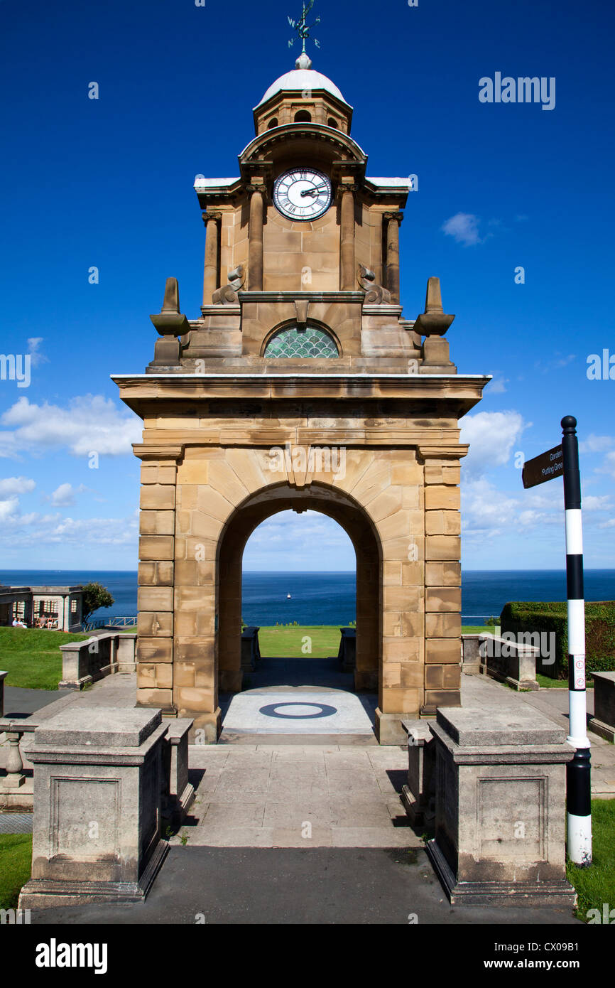 Holbeck Clock Tower on Esplanade Scarborough North Yorkshire England Stock Photo