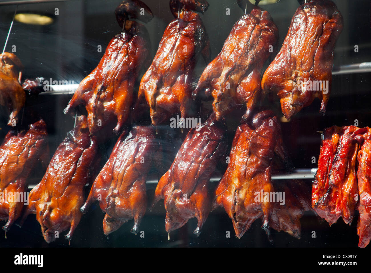 Crispy Duck in Chinatown Window London UK Stock Photo Alamy