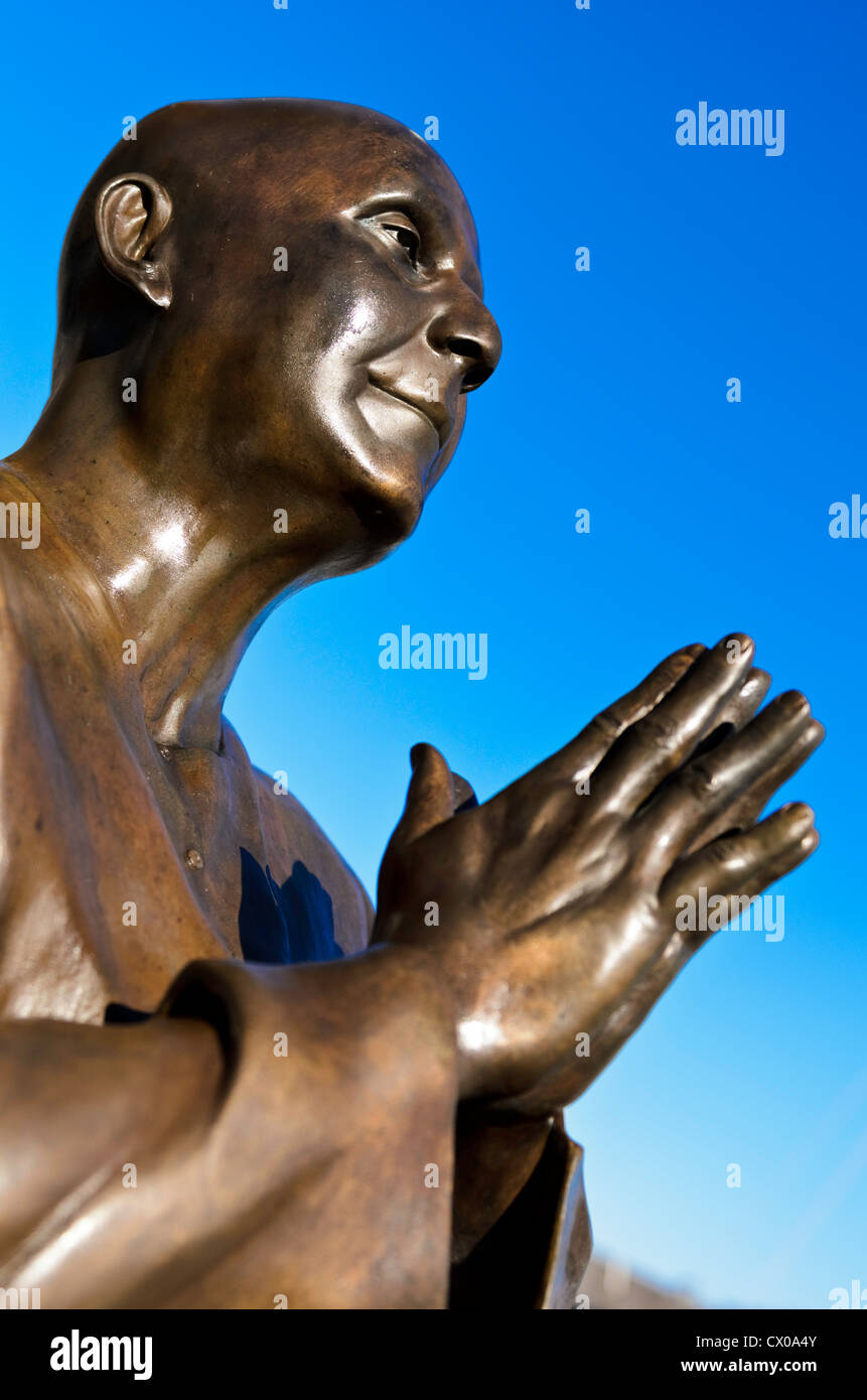 Statue of Sri Chinmoy at the Eternal Peace Flame, Oslo, Norway Stock Photo