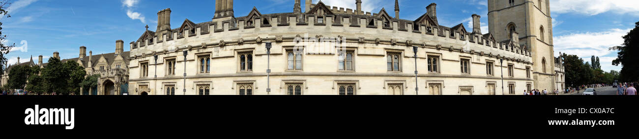 Oxford Panorama- Magdalen College and its gargoyles Stock Photo