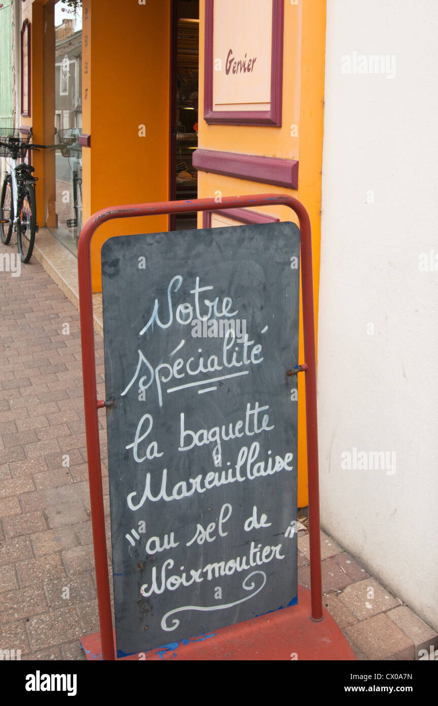 Traditional French bakery shop. Mareuil-sur-Lay, Vendée, Pays de la Loire, France. Stock Photo