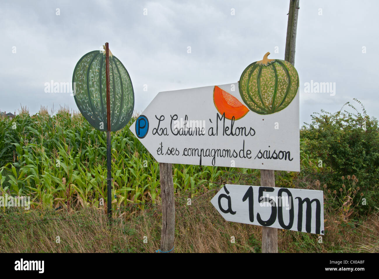 Farm produce for sale, Vendée, Pays de la Loire, France. Stock Photo