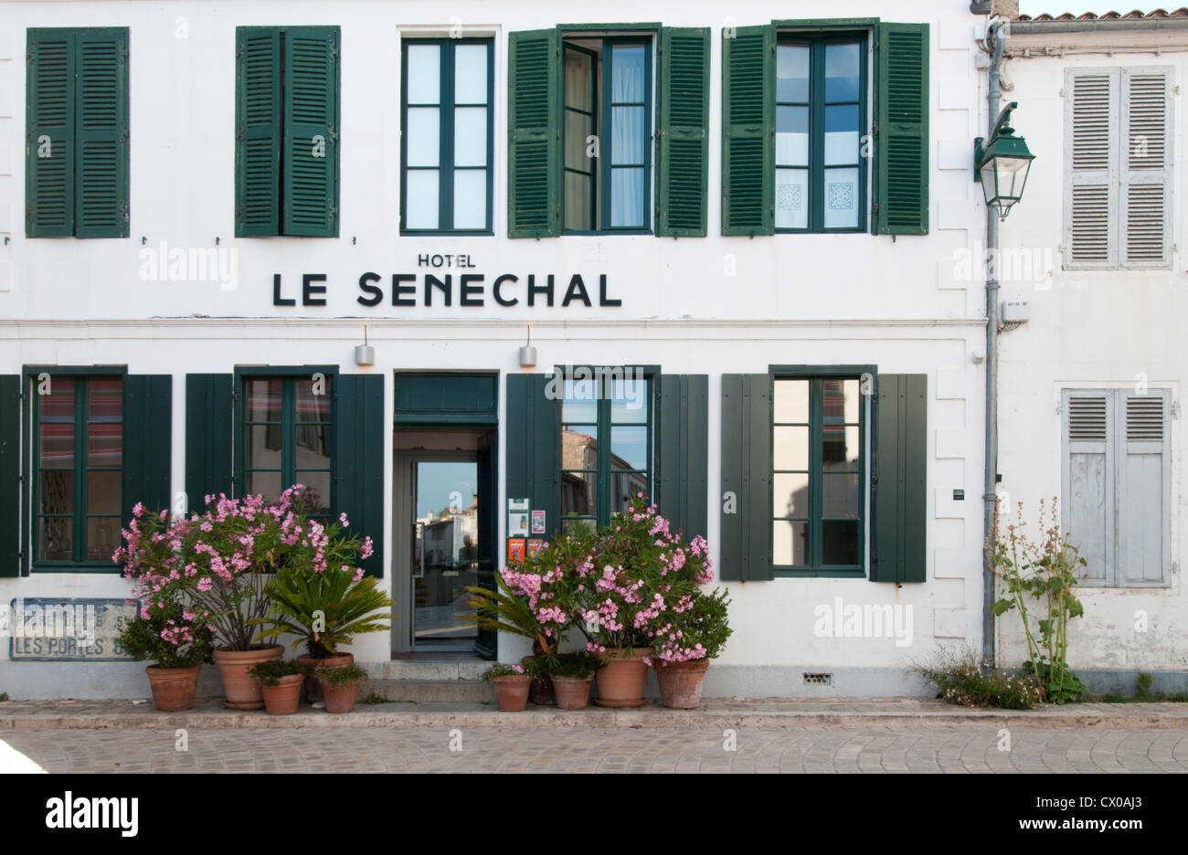 Hôtel Le Sénéchal at Ars-en-Ré, Île de Ré, France. Stock Photo