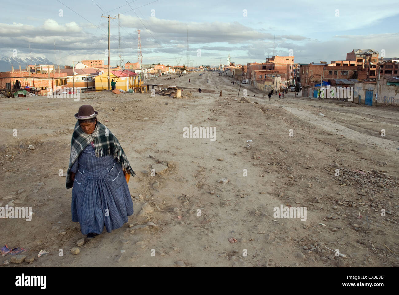 Aymara woman in El Alto, La Paz, Bolivia Stock Photo