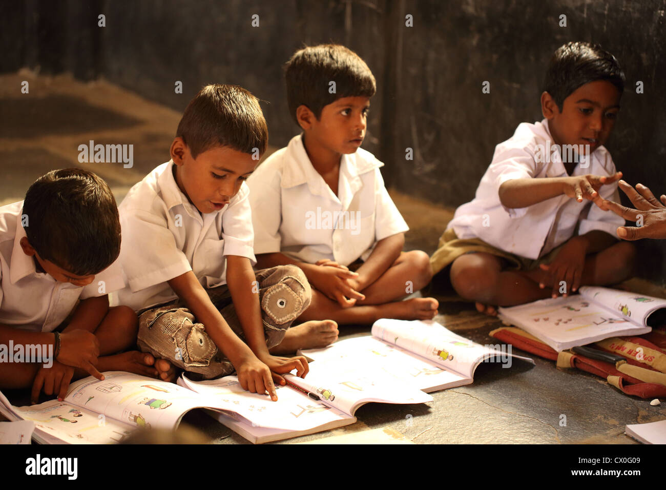 Indian school children Andhra Pradesh South India Stock Photo
