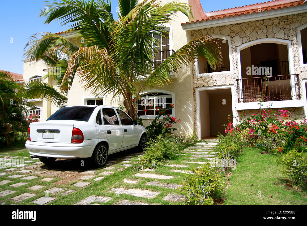 Private tropical house, Dominican Republic Stock Photo