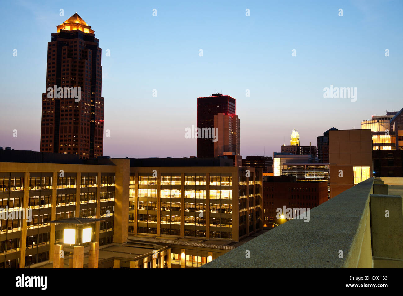 Downtown of Des Moines Stock Photo