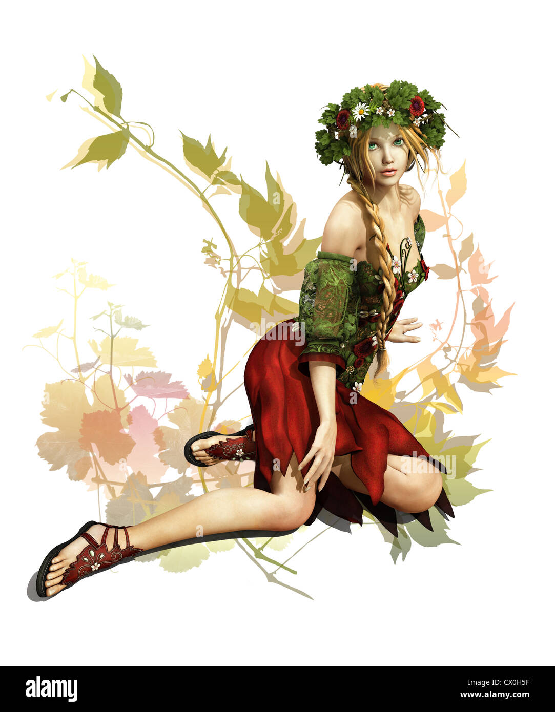 a fairy like girl that represented the summertime Stock Photo