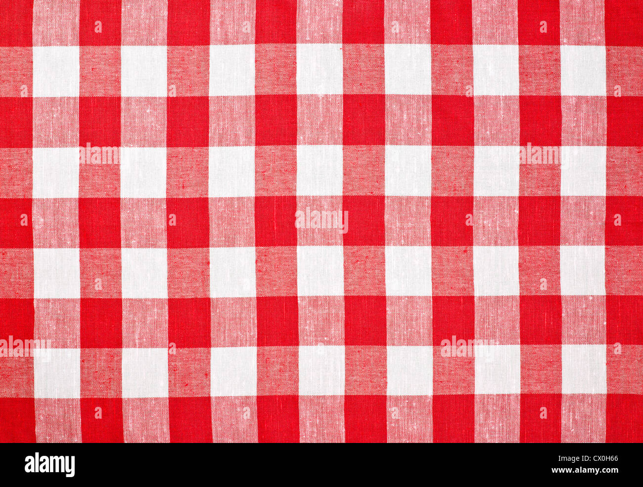 red checked fabric tablecloth Stock Photo