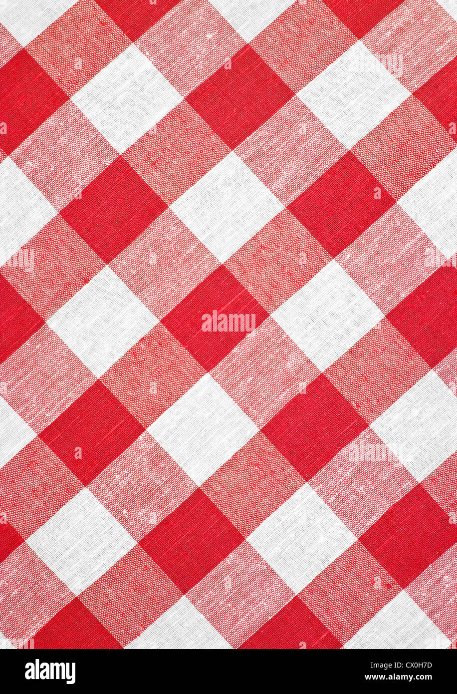 red checked fabric tablecloth Stock Photo