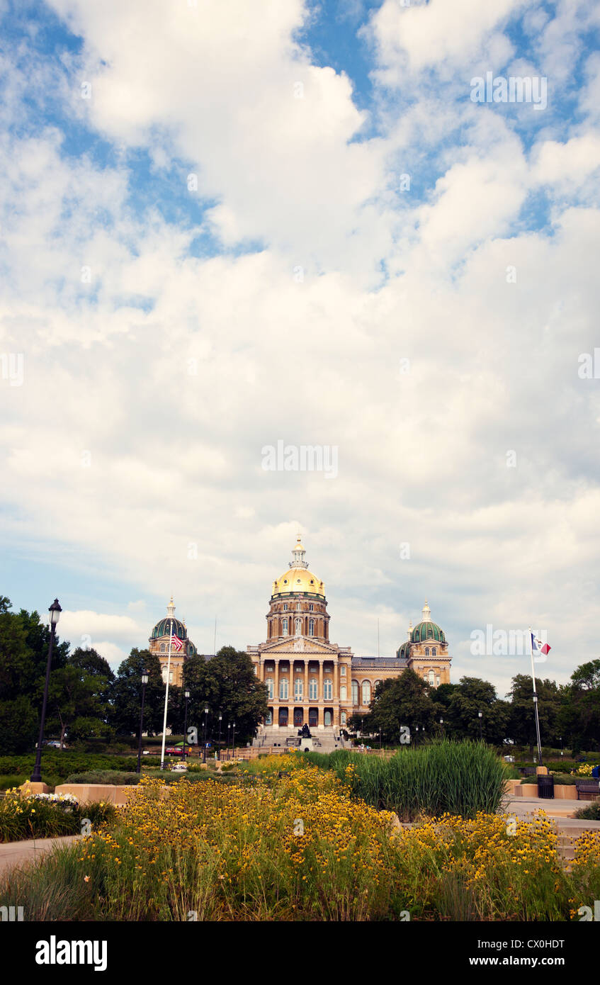 Des Moines, Iowa - entrance to State Capitol Building  Stock Photo