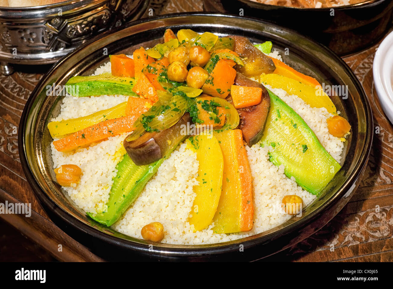 Moroccan couscous meal. Stock Photo