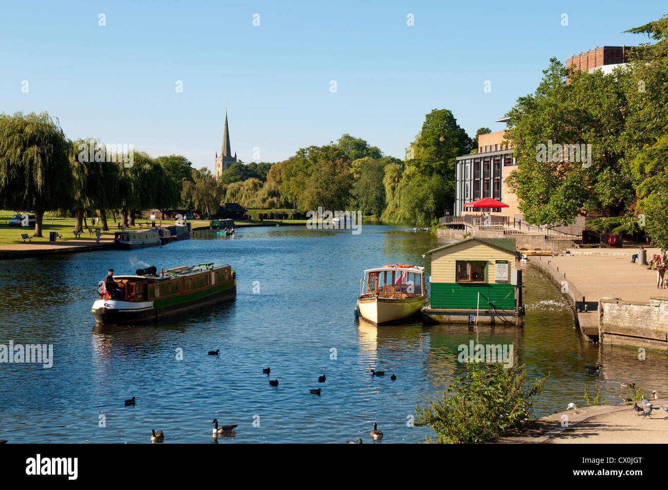 River Avon in summer, Stratford-upon-Avon, Warwickshire, UK Stock Photo