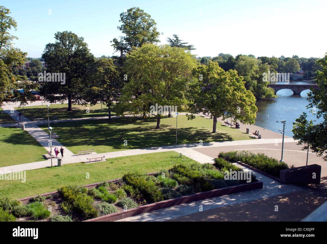 Bancroft Gardens and River Avon, StratforduponAvon, UK Stock Photo