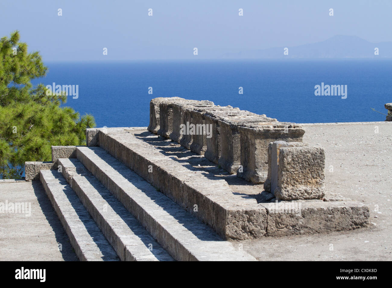 Views from Ancient Kamiros on the island of Rhodes, Aegean, Mediterranean. Stock Photo