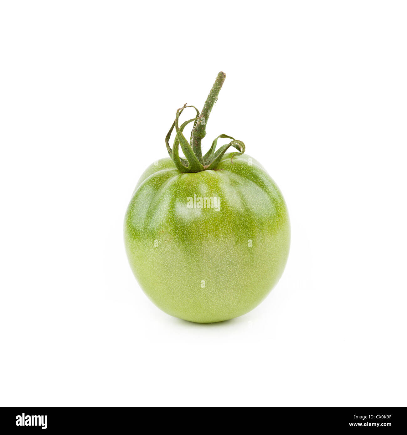 Green tomato closeup on white background Stock Photo - Alamy