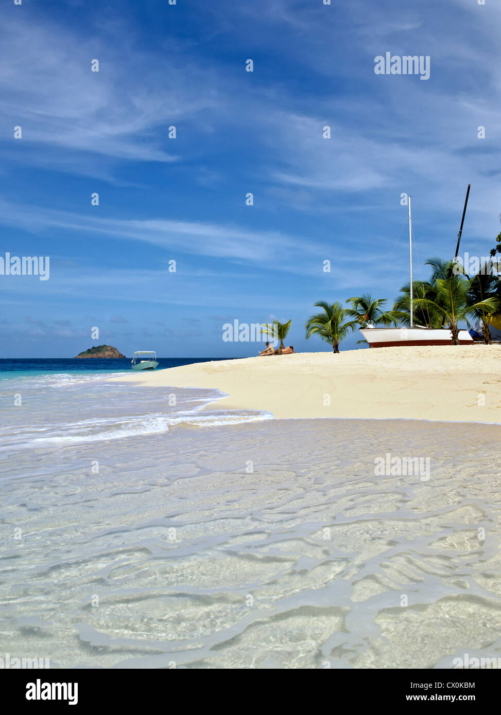 8156. Palm Island, The Grenadines, Caribbean Stock Photo