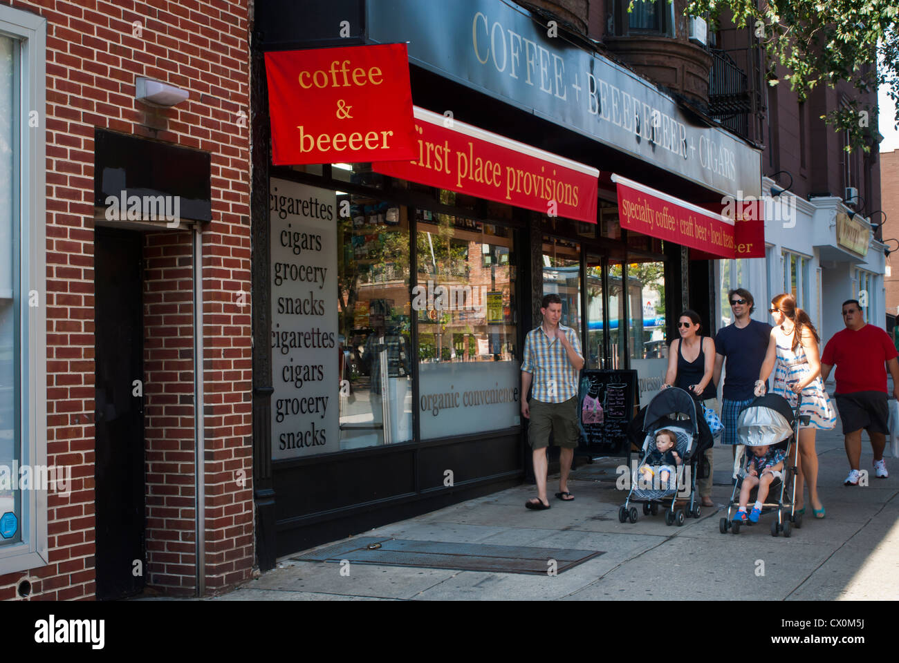 Activity along Court Street in the Carroll Gardens neighborhood of
