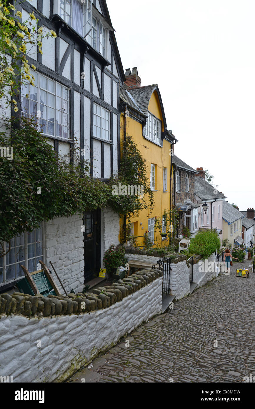 Cobbled street in Clovelly, Devon, England, United Kingdom Stock Photo