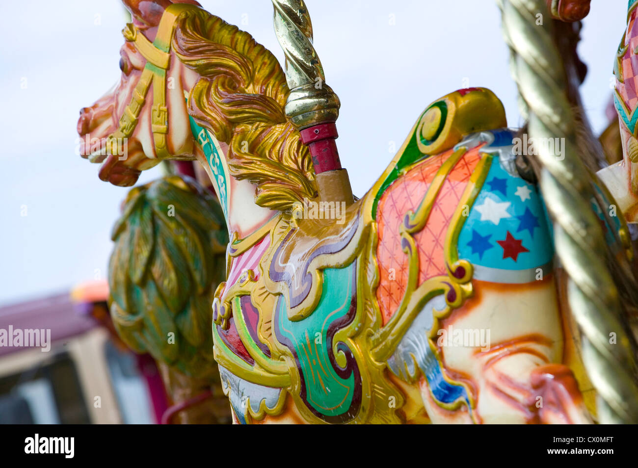 MerryGoRound Horse, Tankerton Fun Fair, Whitstable, Kent, England, UK