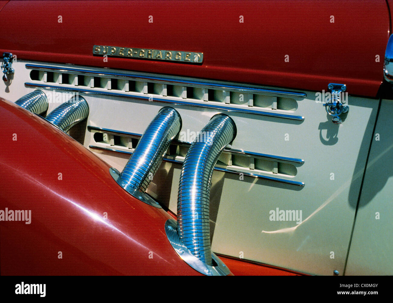 Detail of classic Auburn car at the Historic Car Races at Laguna Seca