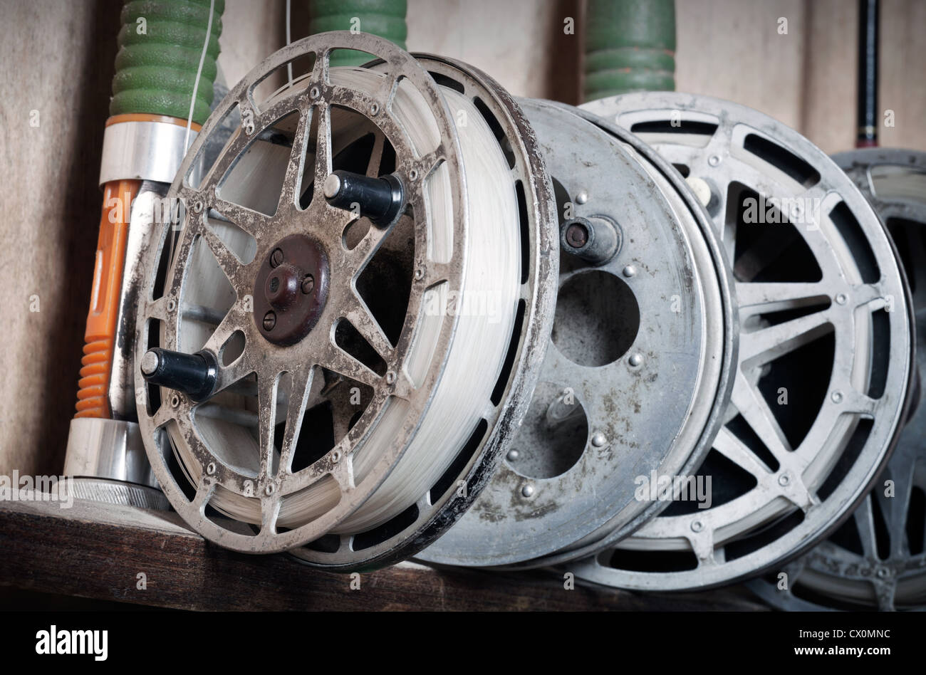 Vintage Fishing Tackle Stock Photo - Download Image Now - Fishing Reel,  Rusty, 2015 - iStock