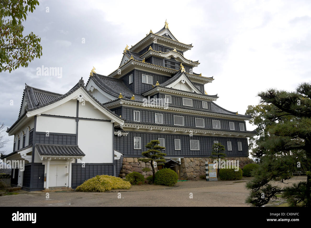 Main keep of Okayama castle in Okayama prefecture, Japan. National Historic Site. Stock Photo