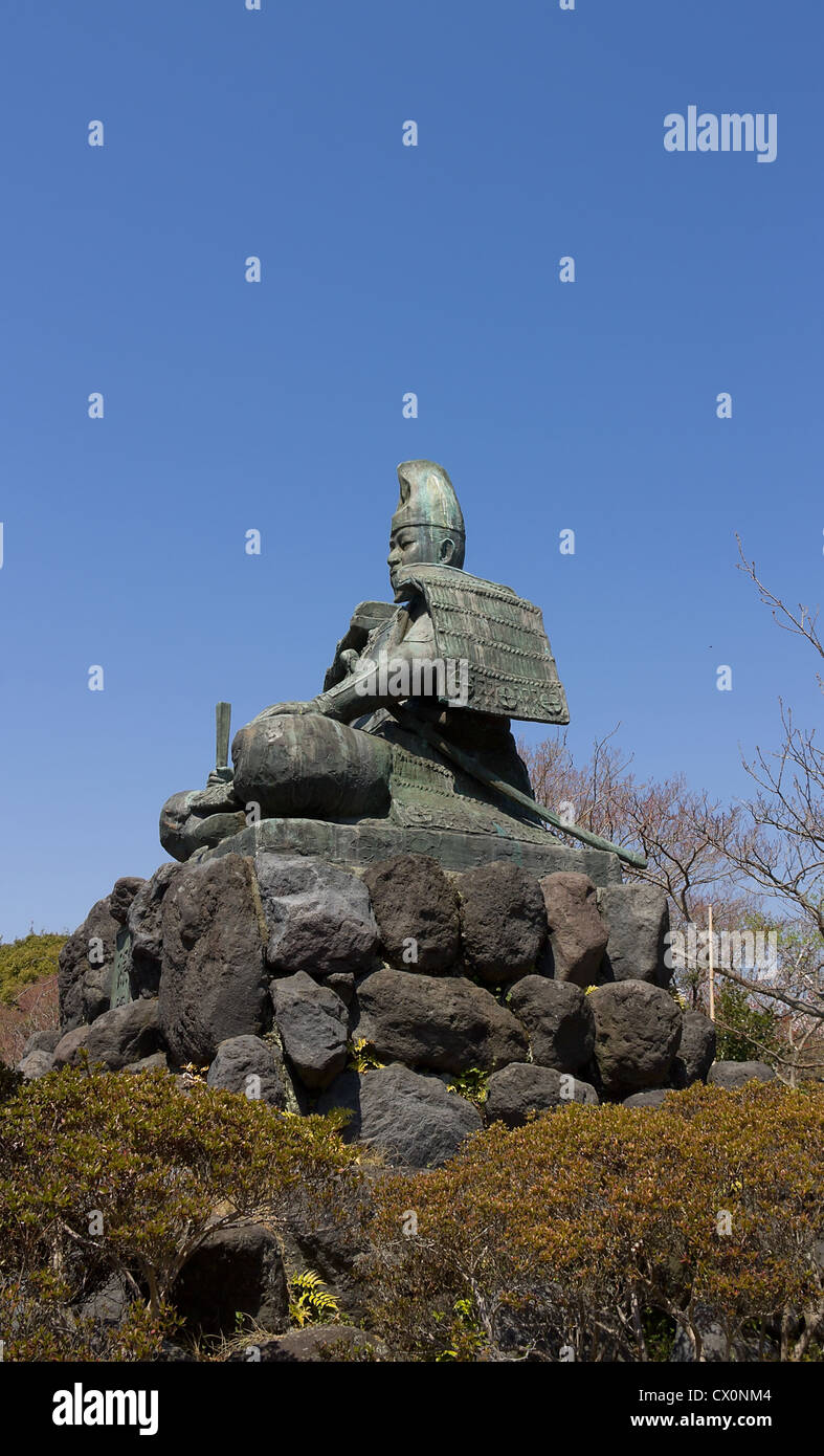 Statue of Minamoto Yoritomo in the mountains of Kamakura town, Japan Stock Photo