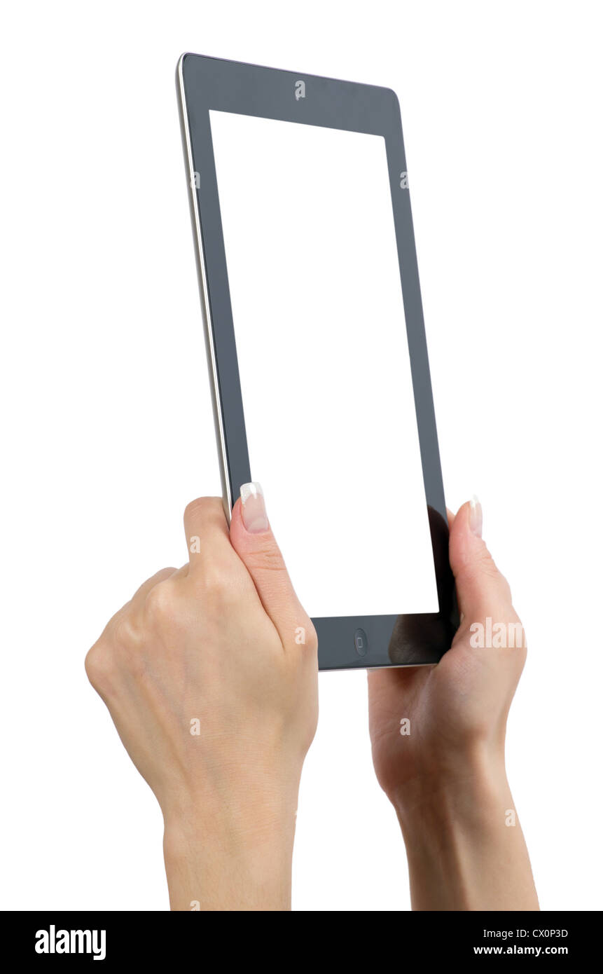 tablet computer in a hands Stock Photo