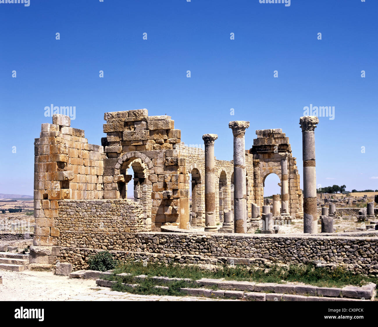 8258. Roman Remains, Voloubilis, Morocco Stock Photo