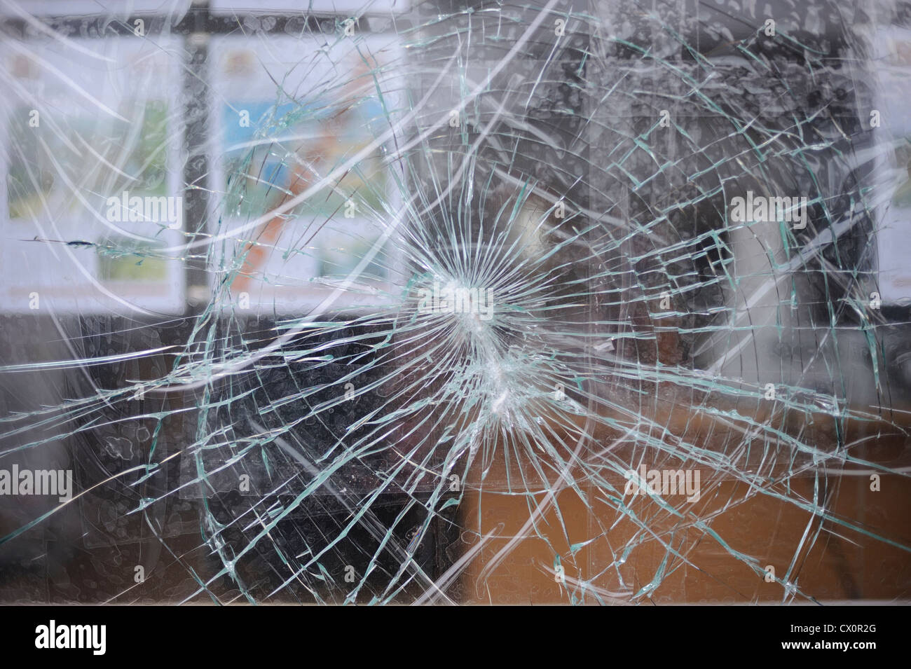 Broken Shop Window Stock Photo