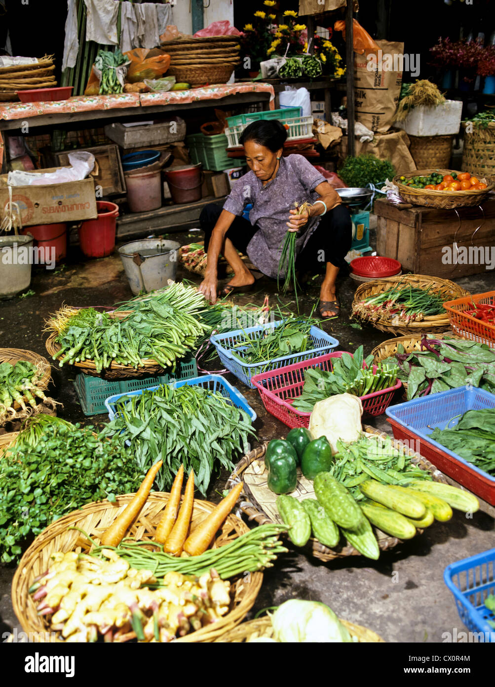 8284. Vegetable Market, Singapore Stock Photo Alamy