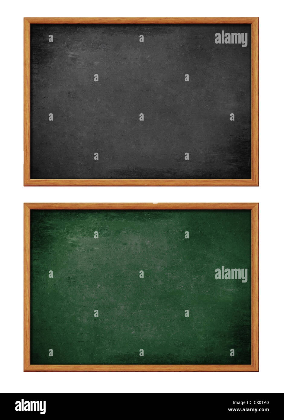 blank black board with wooden frame Stock Photo