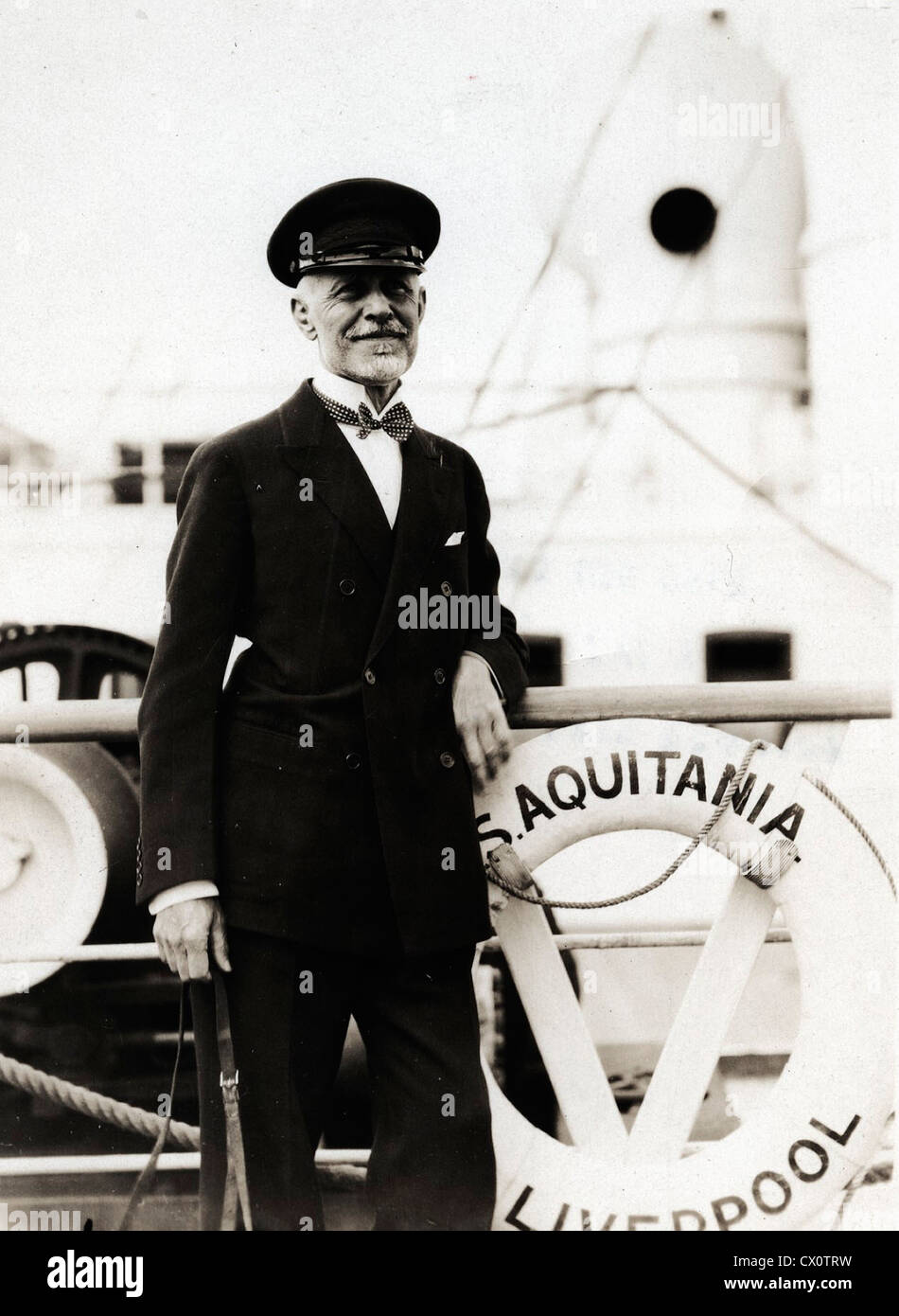 Famous traveler/lecturer Burton Holmes on the Aquitania, 1925 Stock