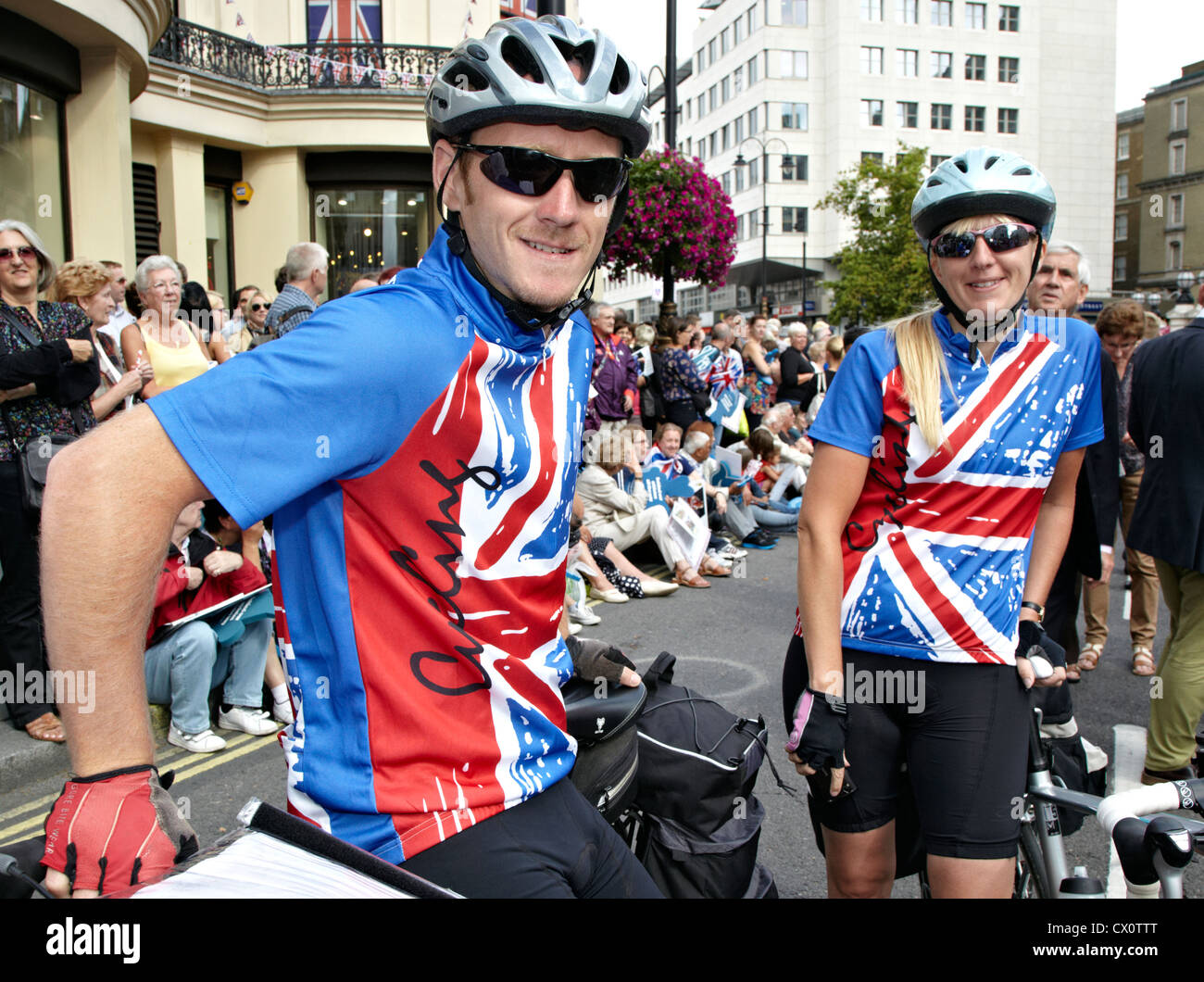 Olympic Cyclists At The London 2012 Victory Parade UK Stock Photo Alamy