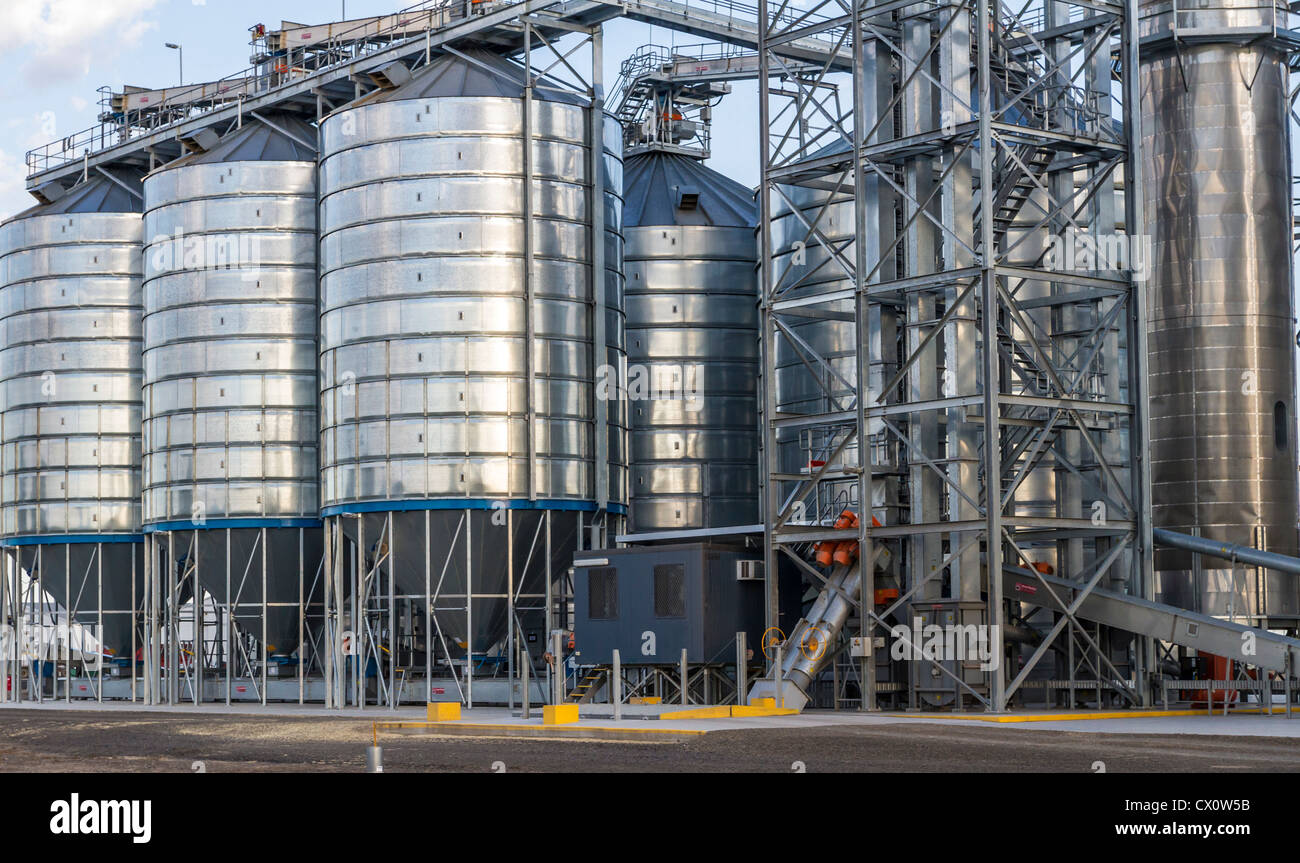 Grain silos in Outback, NSW, Australia Stock Photo Alamy
