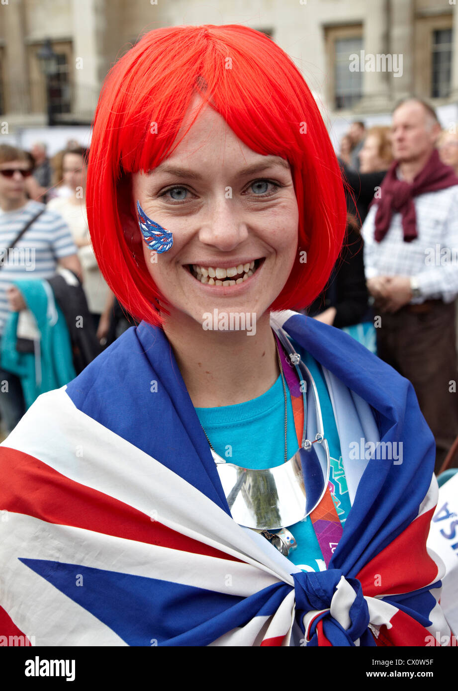 Woman wearing union jack hires stock photography and images Alamy