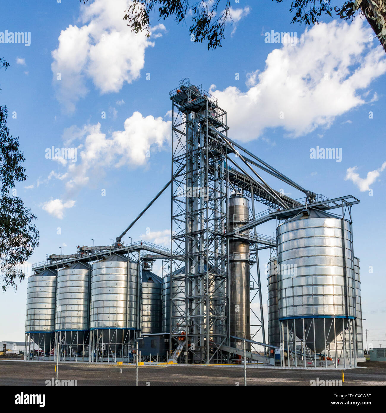 Grain silos in Outback, NSW, Australia Stock Photo Alamy