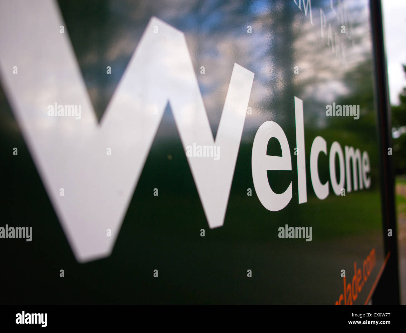 welcome sign outdoors Stock Photo