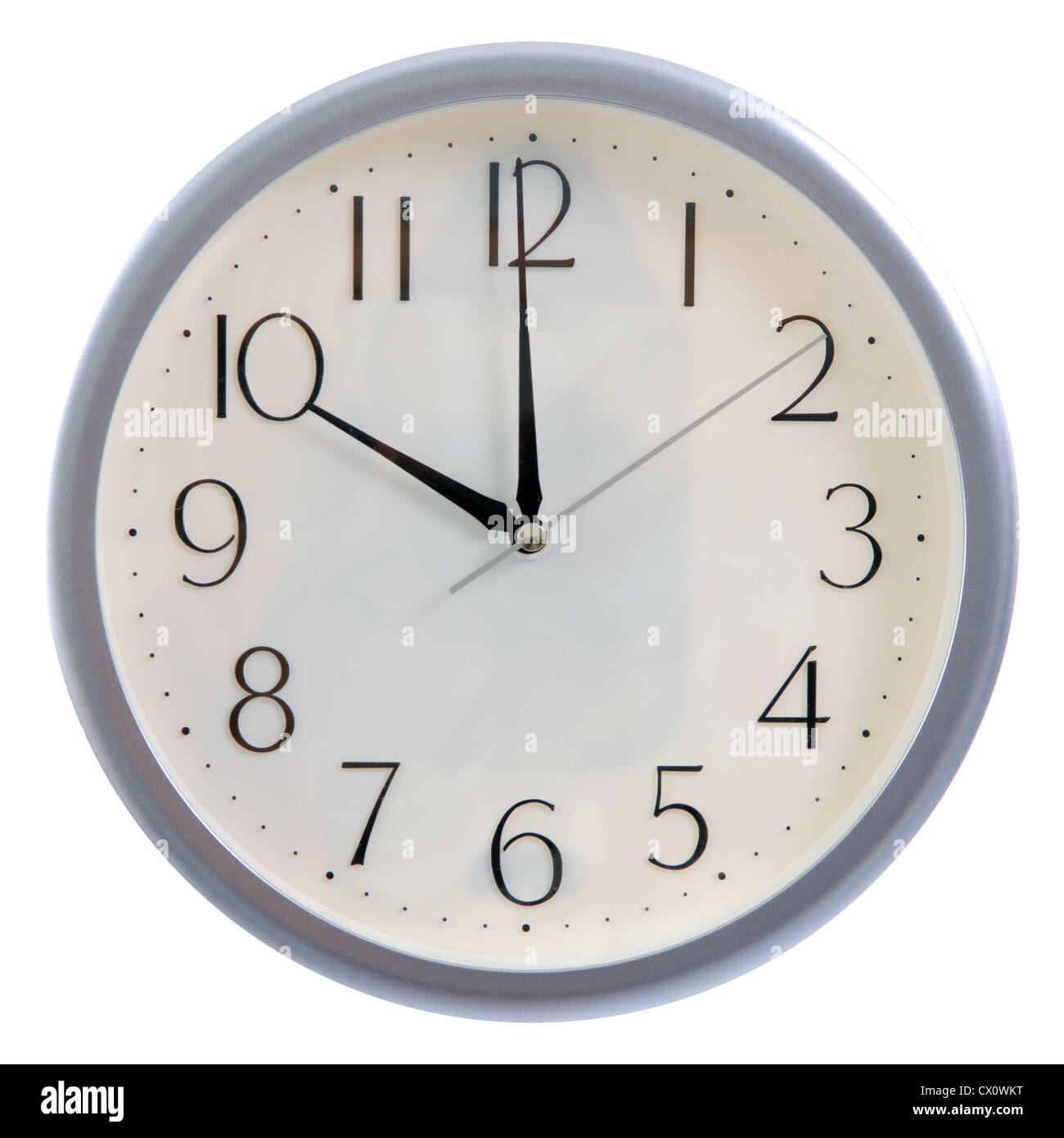 isolated white clock at 10pm or 10am Stock Photo Alamy