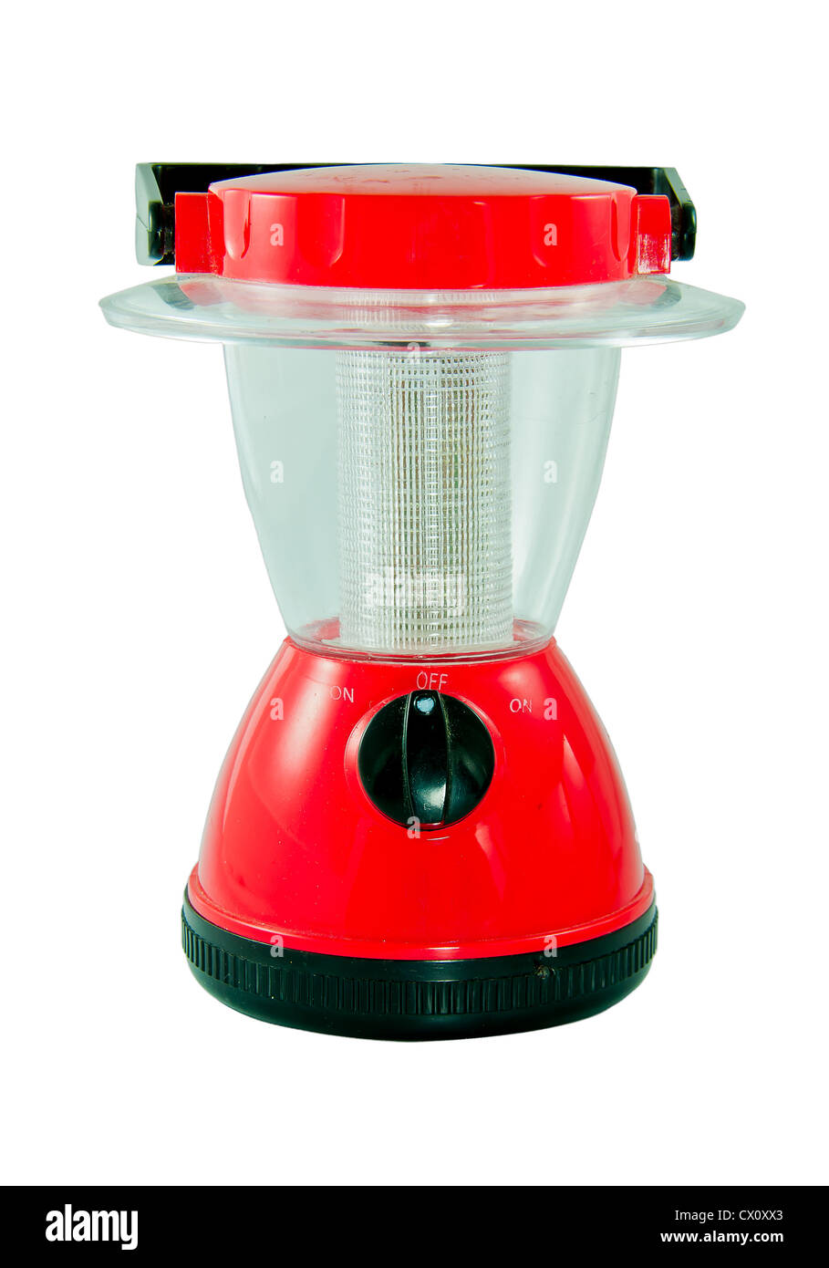 Red electric lantern isolate on white background Stock Photo