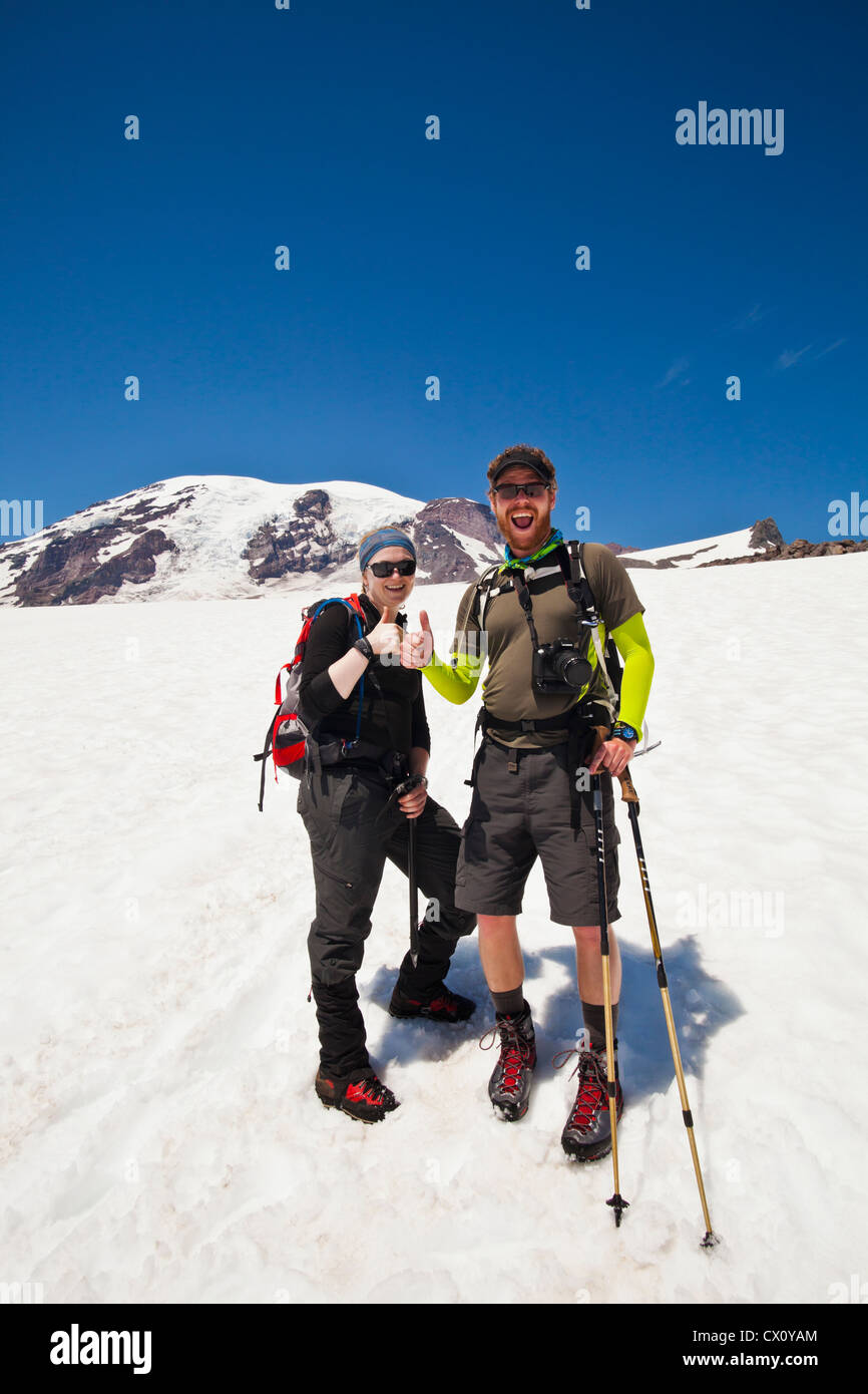 Mountaineer on a snowfield hi-res stock photography and images - Alamy