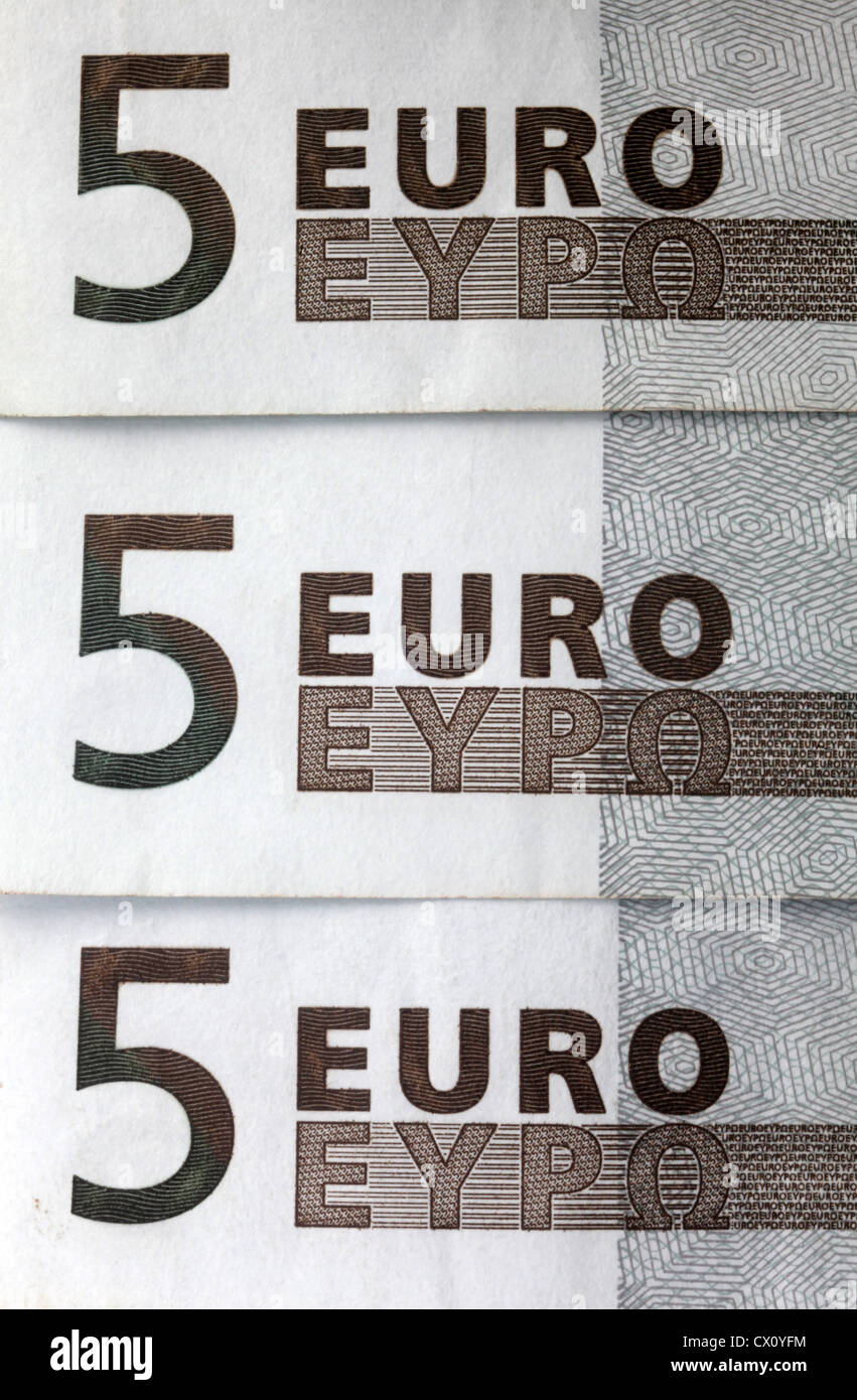 5 Euros banknotes Stock Photo - Alamy
