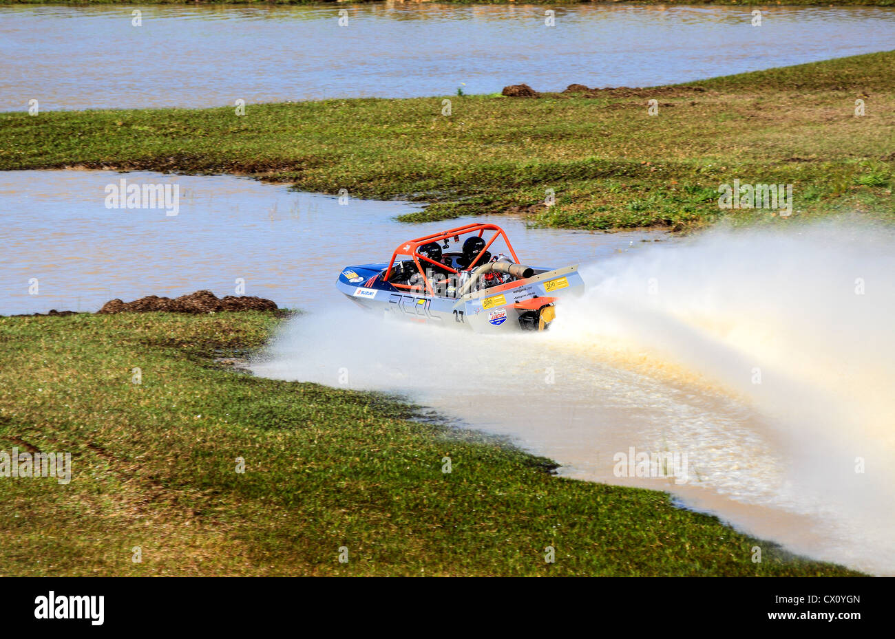 Australian Jet Sprint Boat championship timed sprint runs on enclosed