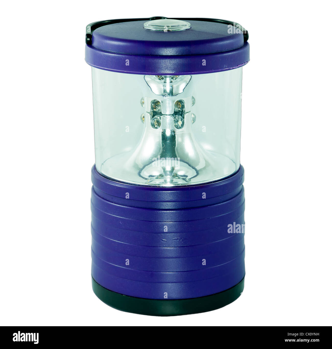 blue electric lantern isolate on white background Stock Photo