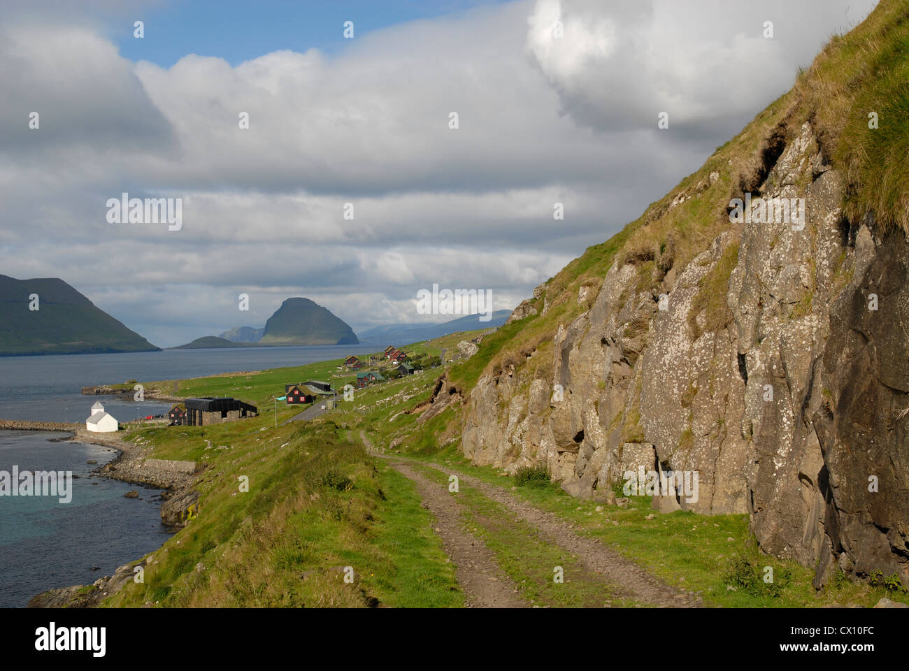 Kirkjubøur, Streymoy, Faroe islands Stock Photo